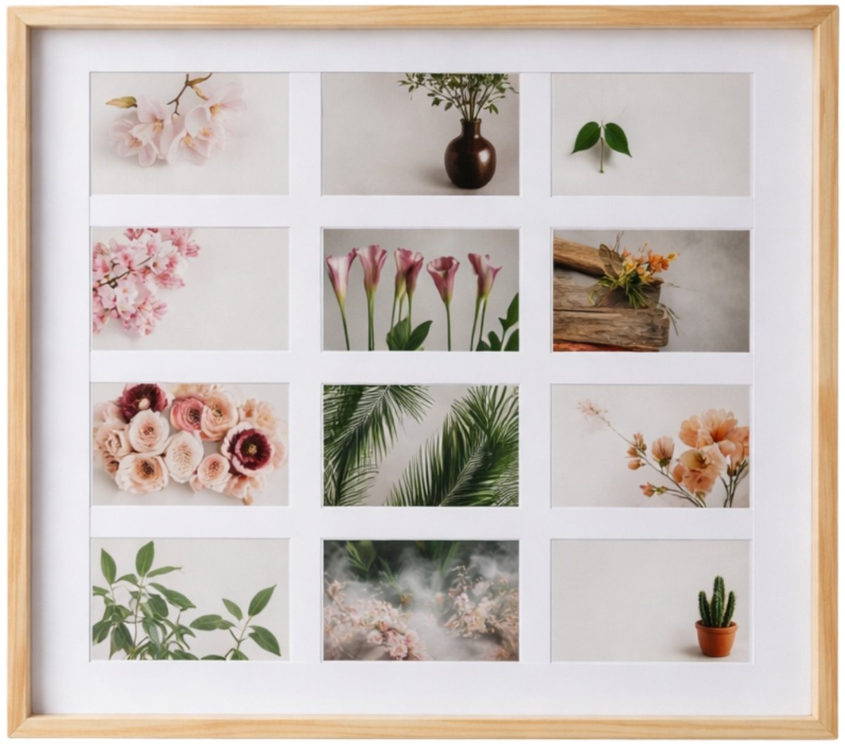 Houten lijst voor 12 foto's FORMIN, 59 x 54 cm