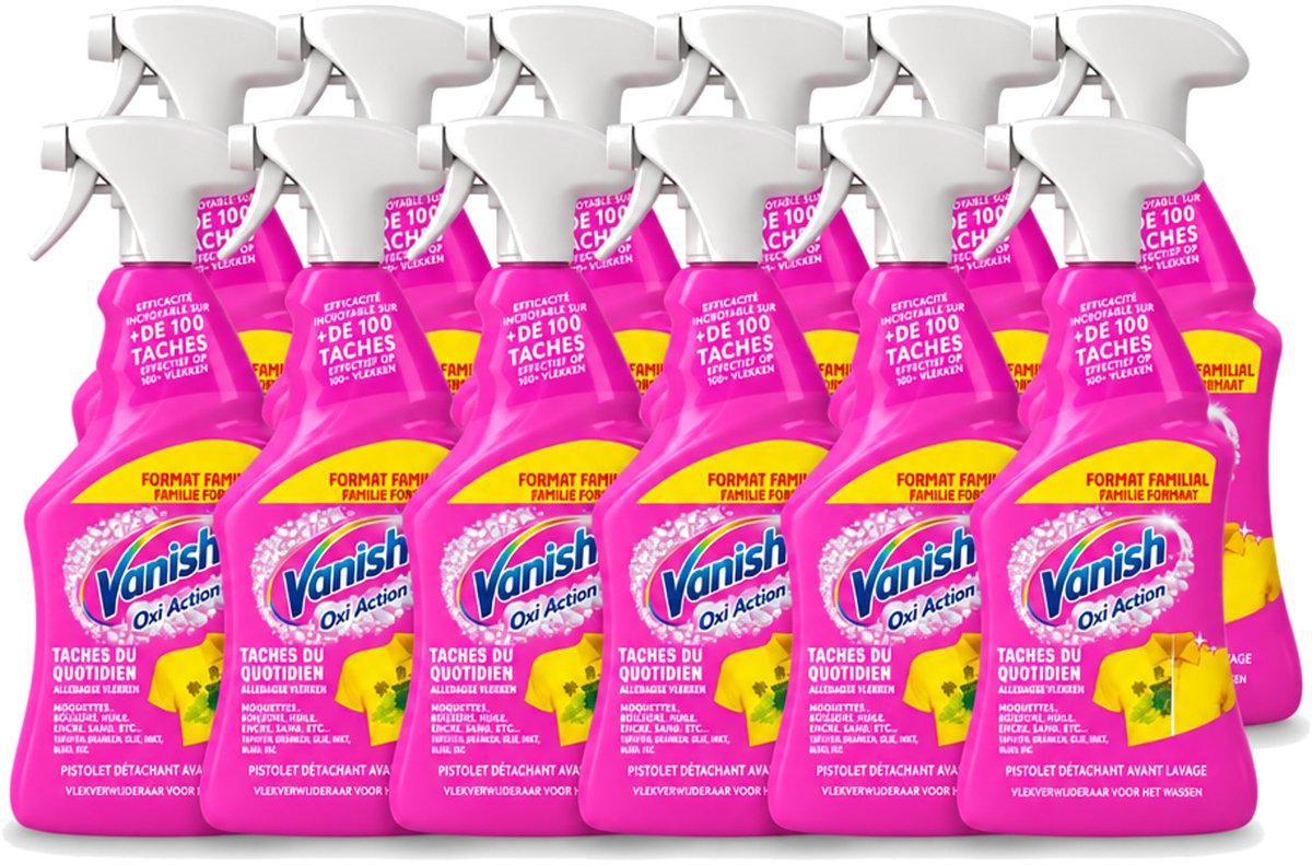 12 x Vanish – Vlekverwijderaar Spray – Oxi Action 4-in-1 – 940 ml - Voordeelverpakking - 12 stuks