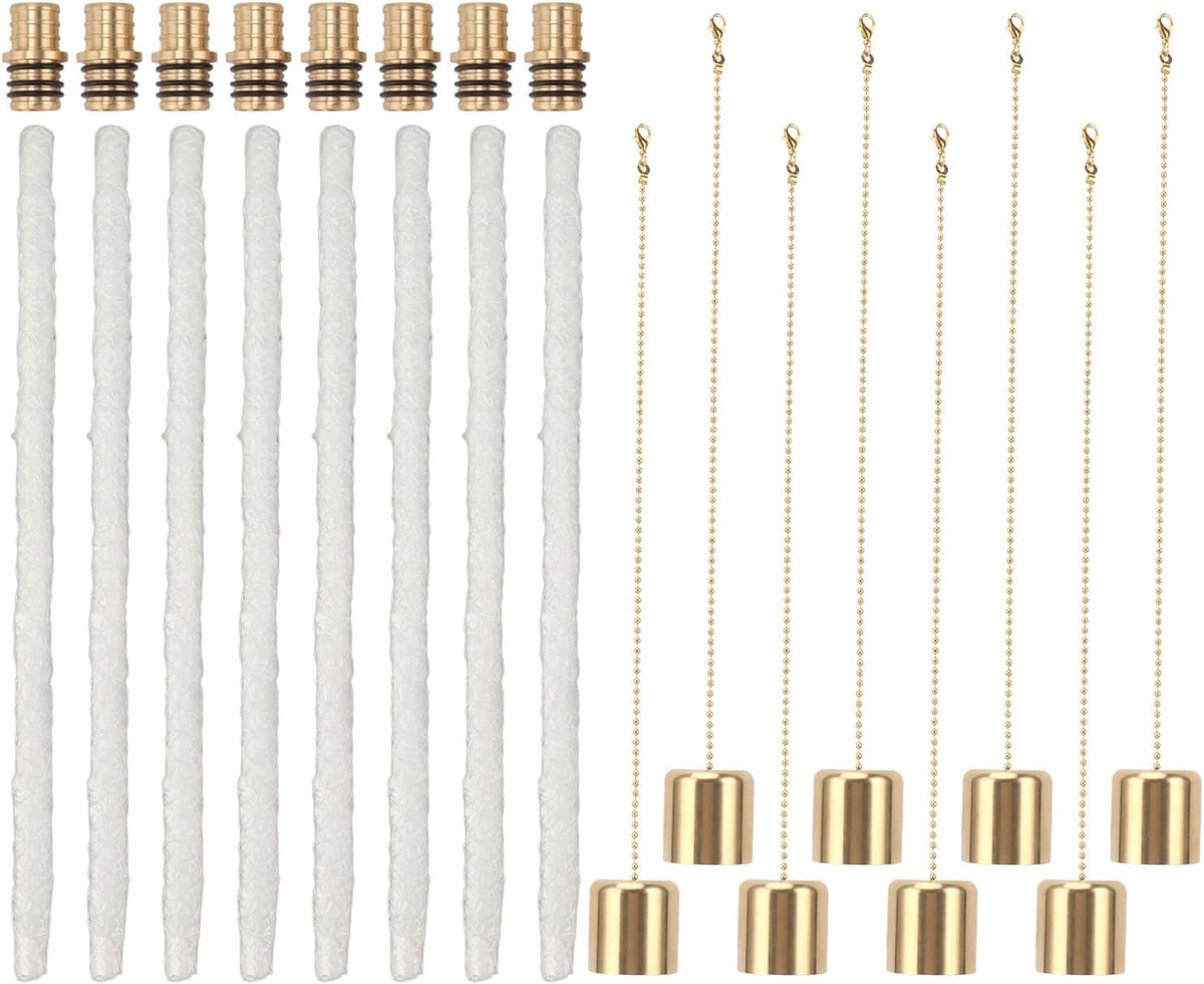 DIY Kaarsenhouder Set voor Flessen, Messing Fakkel Wick Houder met Ringen, Creatieve Decoratie voor Buiten en Binnen, Unieke Fakkel voor Tuin en Feesten