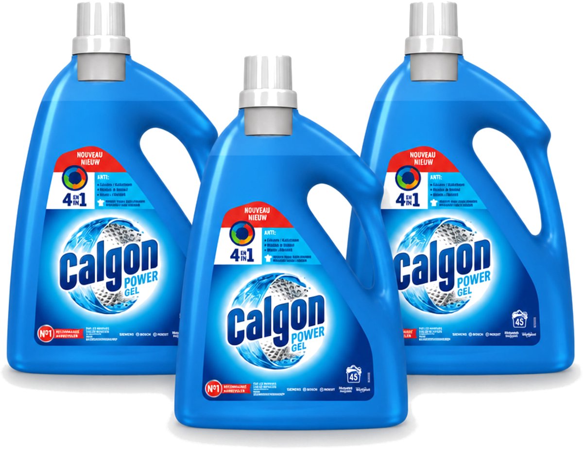3 x Calgon - Wasmachinereiniger - Gel - Tegen Kalkaanslag / Wasmiddelresten / Geuren - 2.25 L- 45 Wasbeurten - Voordeelverpakking - 3 stuks