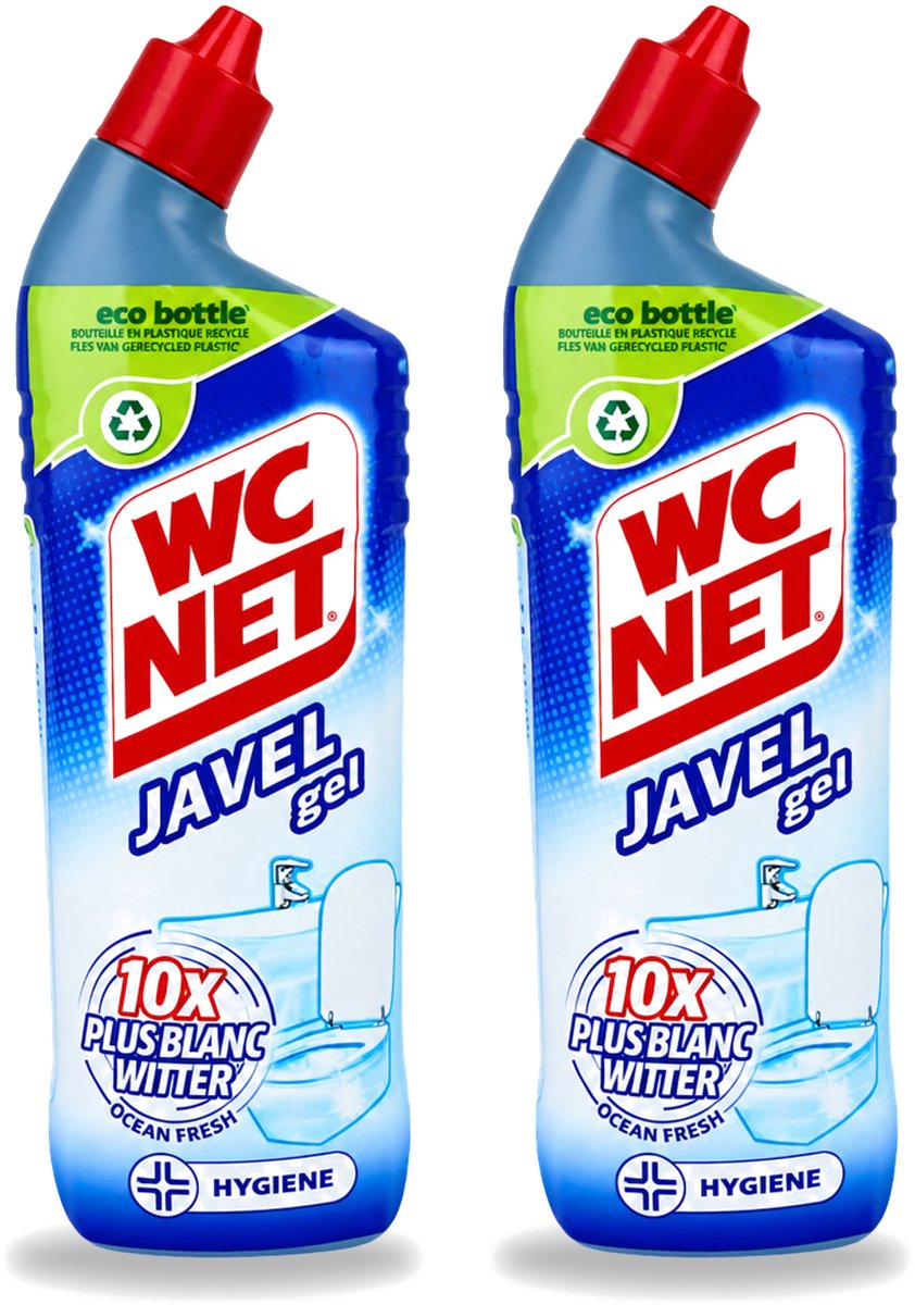 2 x WC Net - Toiletreiniger - Gel - Ocean Fresh - Gerecycled Materiaal - 750 ml - Voordeelverpakking - 2 stuks