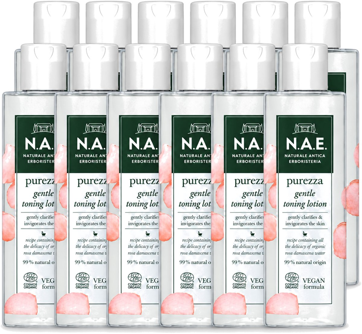 12 x N.A.E. - Toning Lotion - Zuiverend & Hydraterend - Biologisch & Vegan - 200ml - Voordeelverpakking - 12 stuks