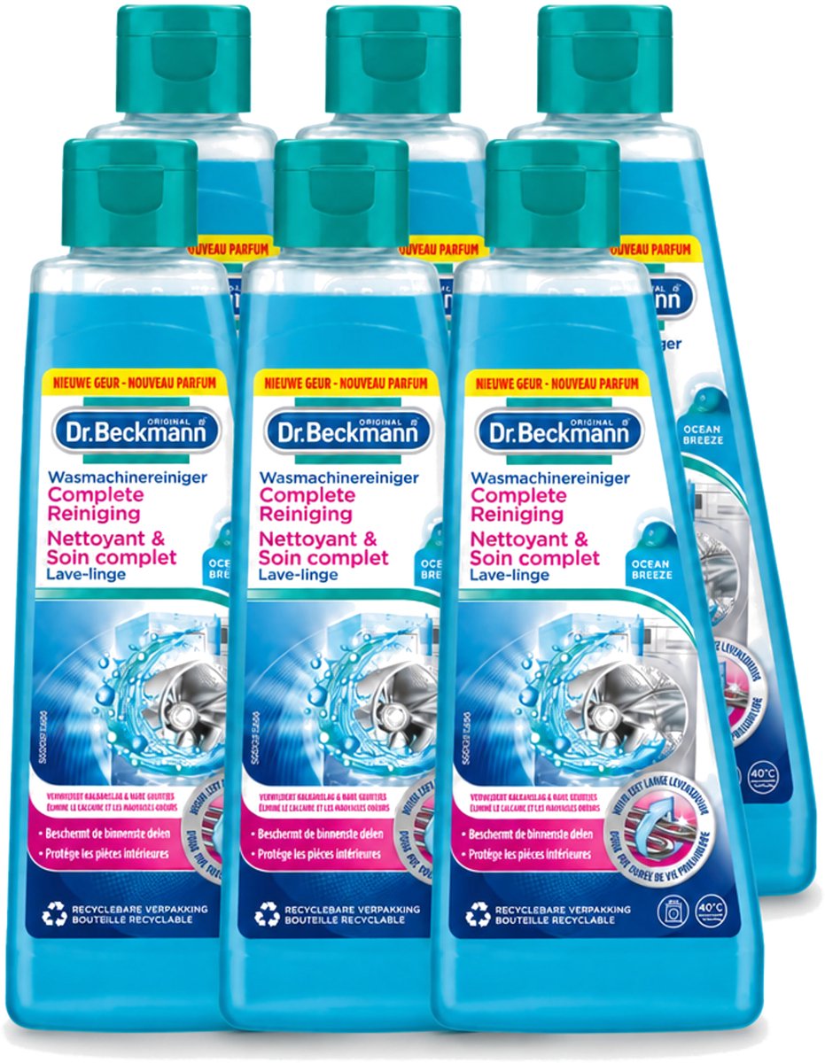6 x Dr.Beckmann - Wasmachinereiniger - Ocean Breeze - Anti-Kalk - 250 ml - Voordeelverpakking - 6 stuks