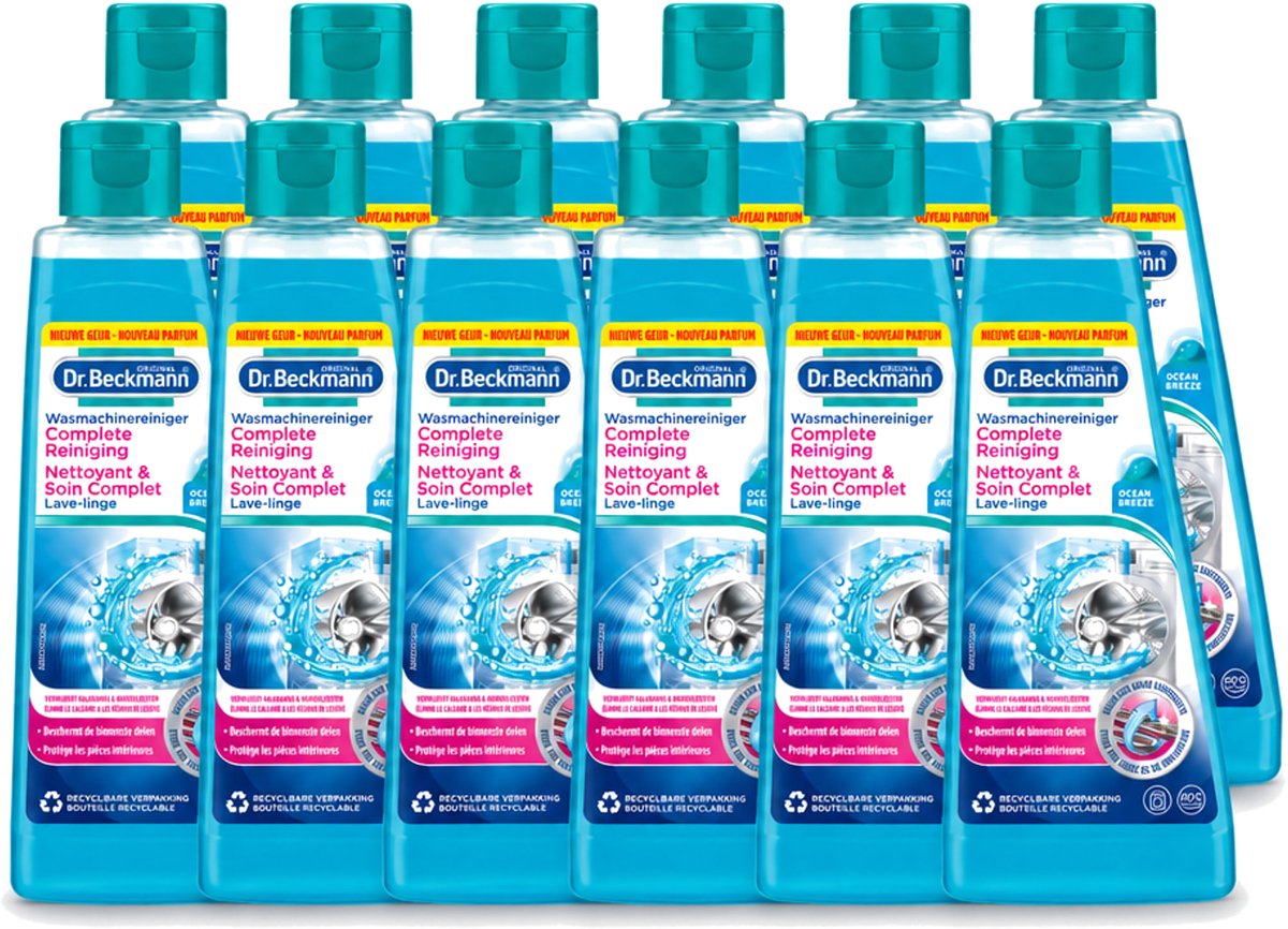 12 x Dr.Beckmann - Wasmachinereiniger - Ocean Breeze - Anti-Kalk - 250 ml - Voordeelverpakking - 12 stuks
