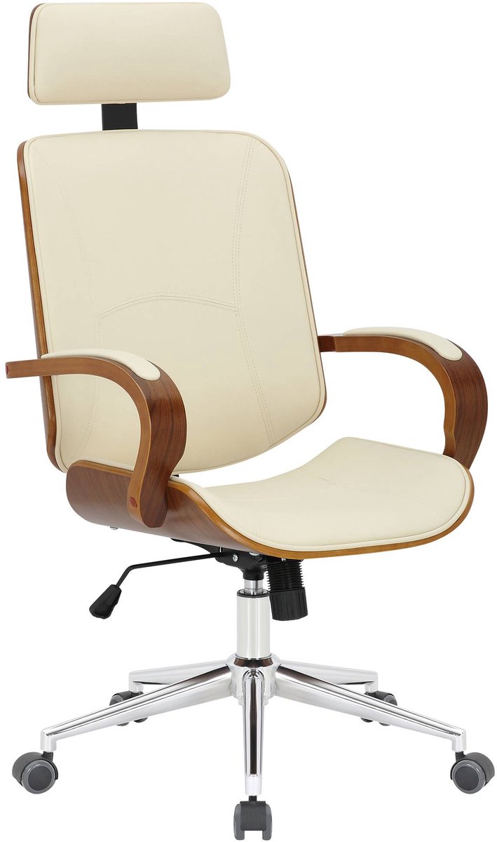 Luxe Comfort Monza 0003 bureaustoel - walnoot/crème walnoot/creme