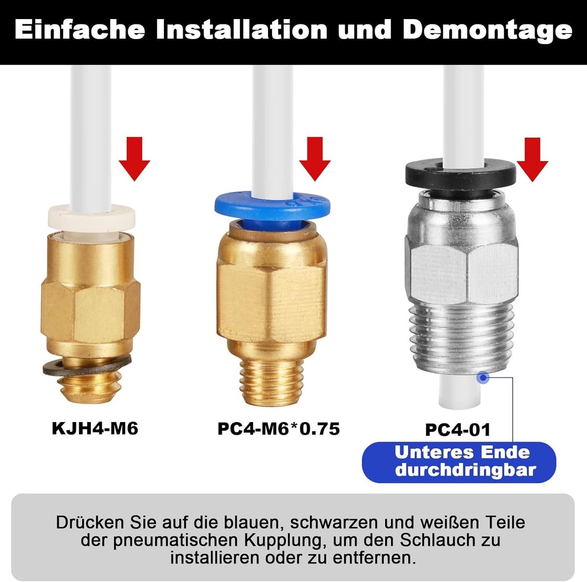 PTFE Teflon Buizen voor 3D Printers, 0.3cm x 4mm en 1.8mm Filament met Pneumatische Connectoren en Snijgereedschap