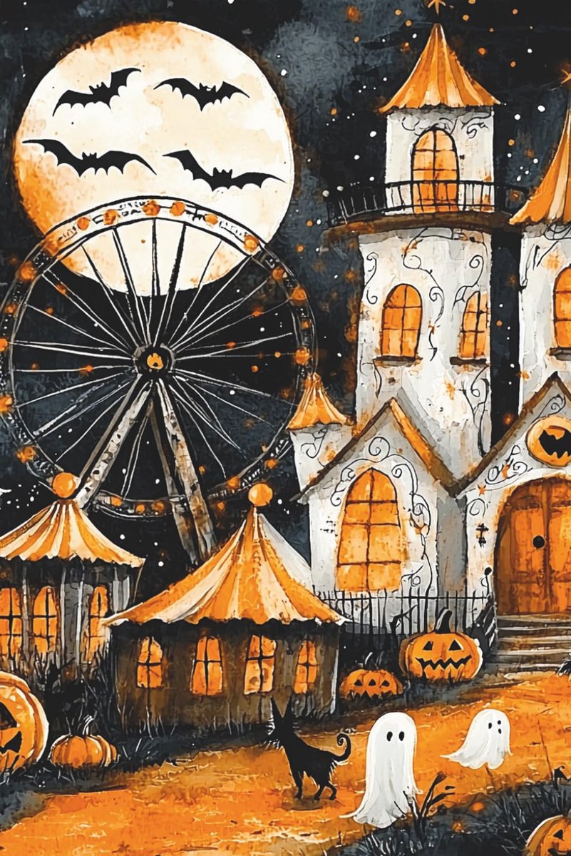 Halloween Carnival Notebook - 6 x 9 College Ruled Journal - 120 Pages - Matte Cover - ShopVlot