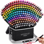 Woodley Twinmarkers 240 stuks - Alcohol stiften - Markeerstiften - Stiften voor volwassenen en kinderen - Dubbelzijdige stiften - Twinmarkers voor Happy Stones