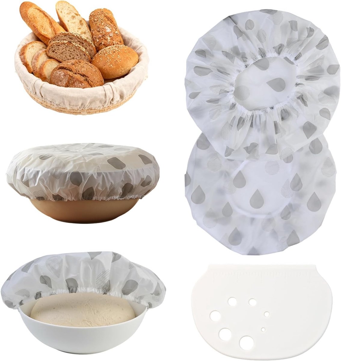 Herbruikbare Uitbreidbare Voedseldeksels voor Brood, Salades en Deegpotten - 2 Stuks, Ideaal voor Versheid en Bewaring