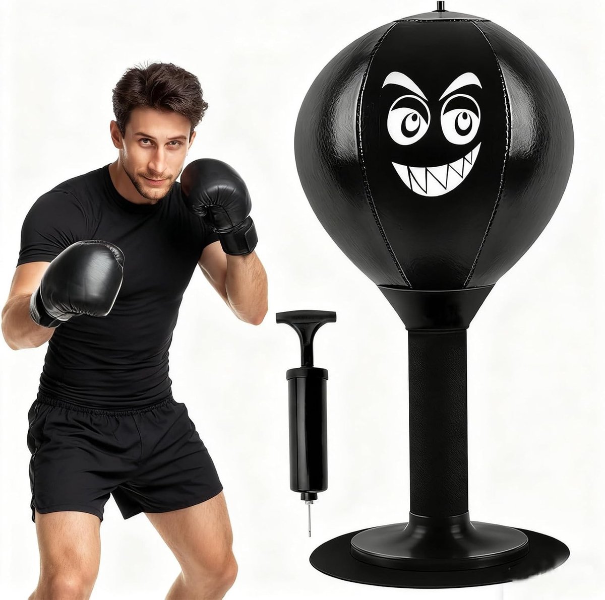 Punchingbal met Zuignap en Pomp voor Stressverlichting, Ideaal voor Kantoor en Thuis, Inflatable Bokszak en Anti-Stress Speelgoed voor Volwassenen