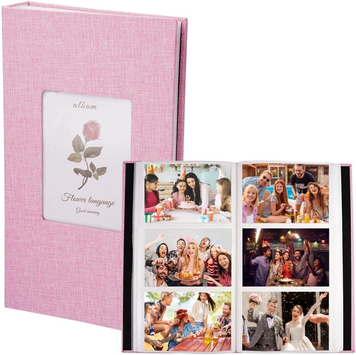 Fotoalbum 10x15 300 pagina's - linnen fotoalbum met venster - grote capaciteit - ideaal voor je mooiste herinneringen - ShopVlot