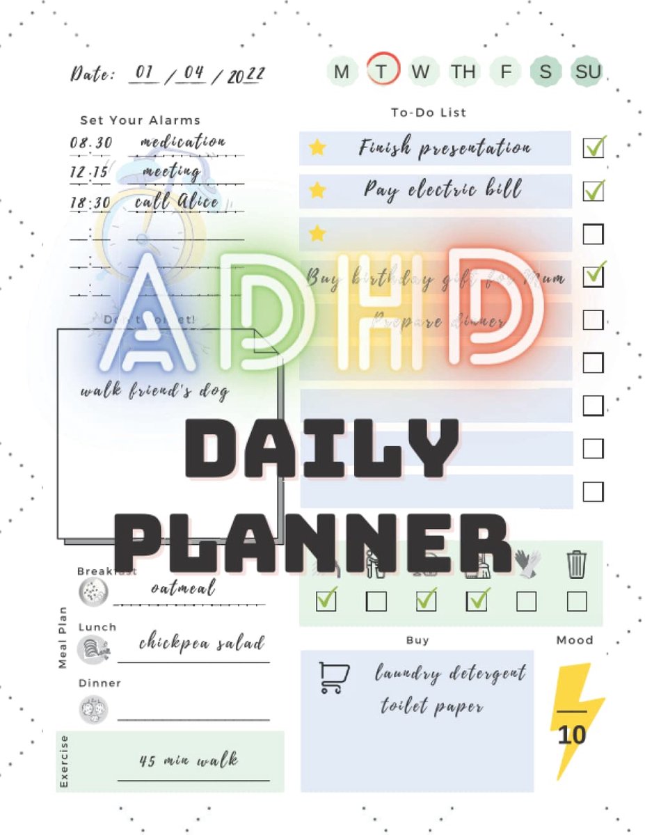 ADHD Daily Planner: 6 Month Detailed Daily Planner with 2022 Calendar, Great Organization tool for adults with ADHD - ShopVlot