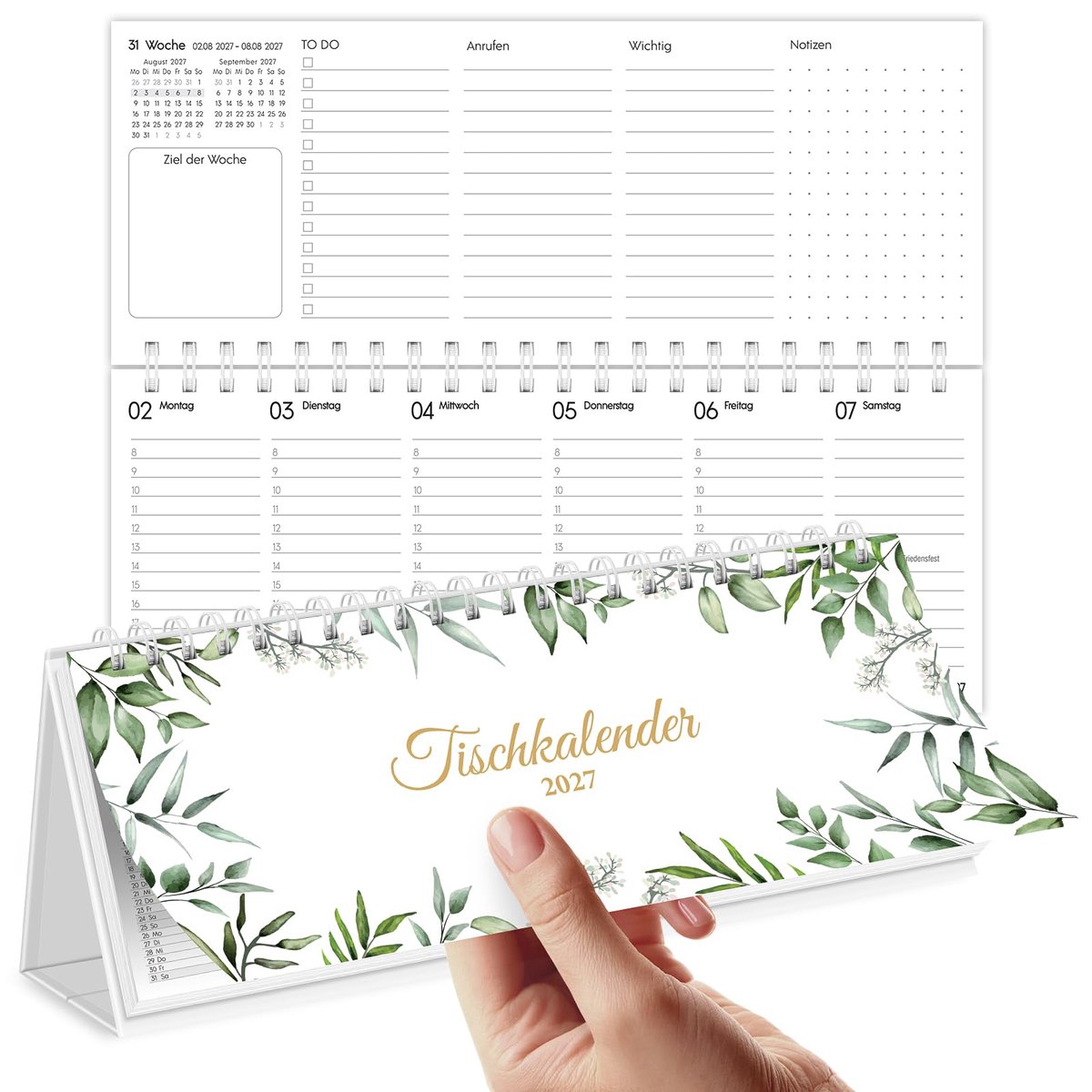 SKYDUE Tafelkalender 2026, liggend, kalender 2025, tafelkalender, weekkalender van juli 2025 tot december 2026 - ShopVlot