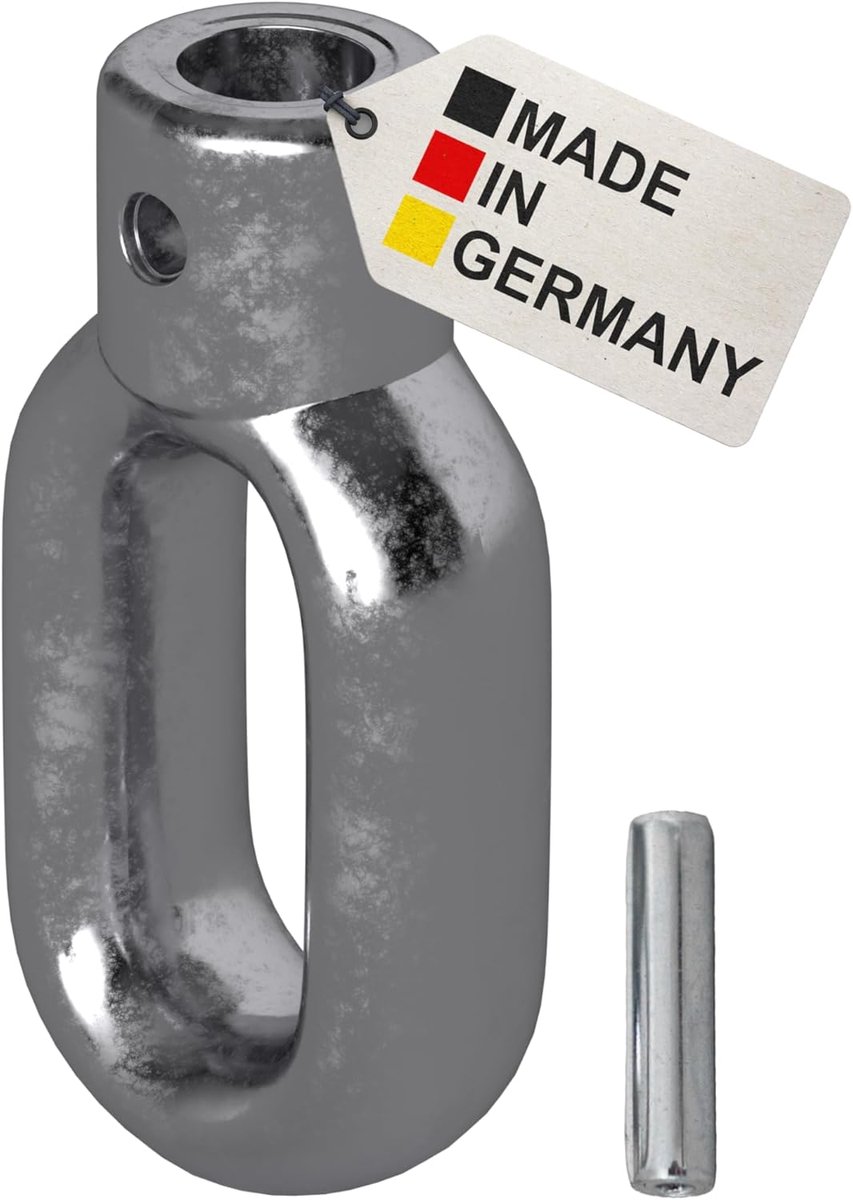 BAUHELD Canopy eye 15 mm metal [Made in Germany] - holder for awning crank with butcher hook - ShopVlot