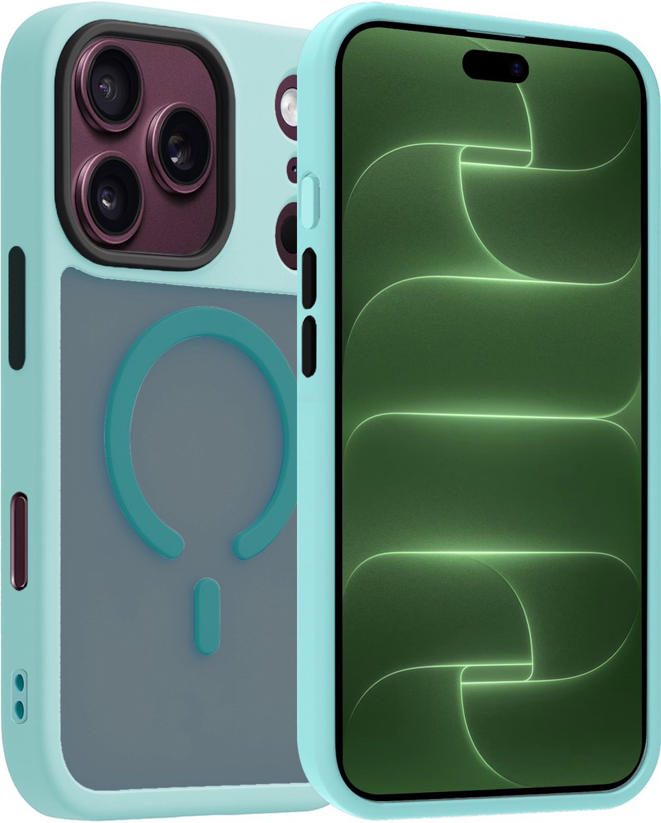 Hoesje Geschikt voor Apple iPhone 18 Pro - Magsafe Compatible - Sterk & Shockproof - Back Cover - Shock Proof Case - Telefoon Hoes Shockproof - Lichtblauw
