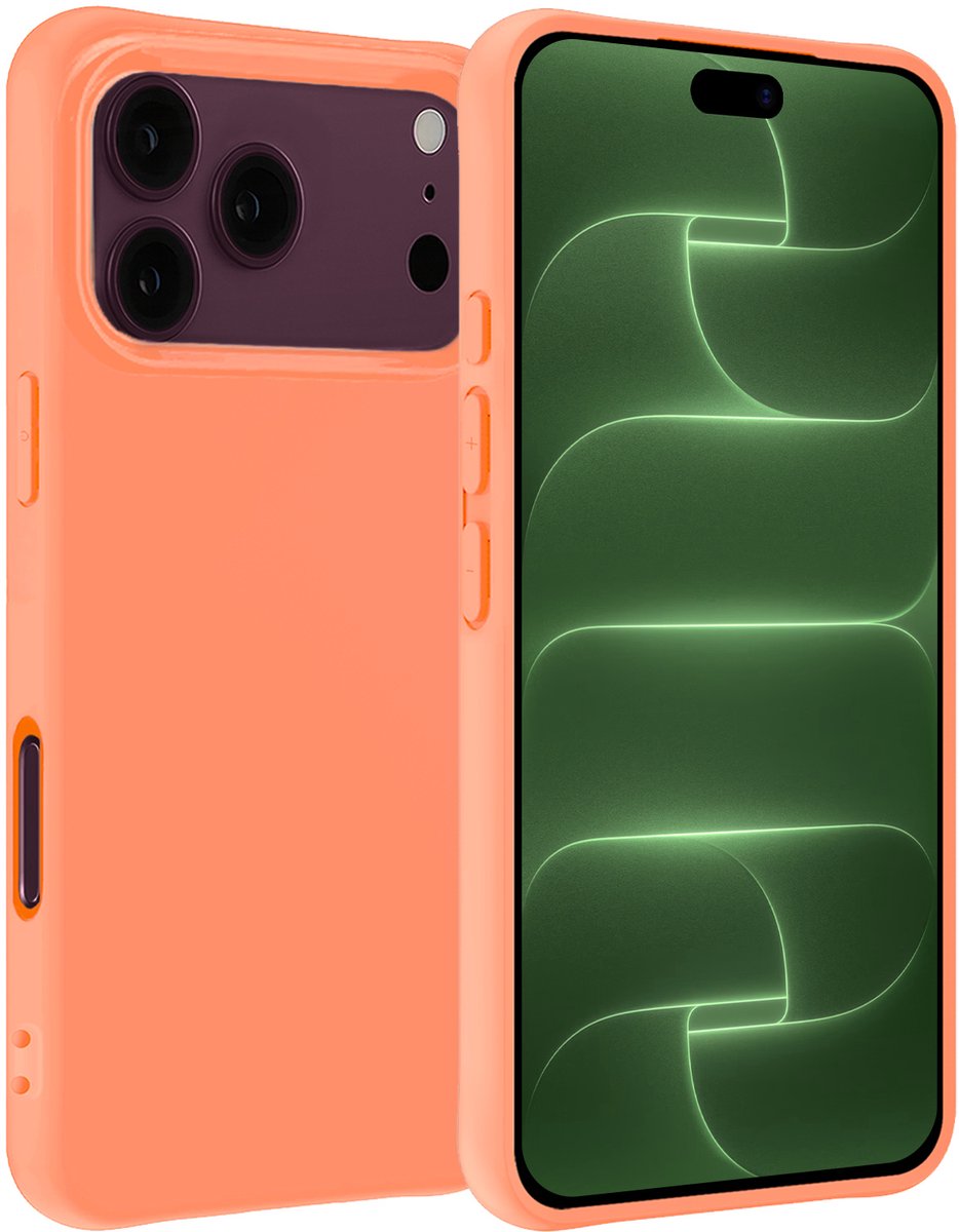 Hoesje Geschikt voor Apple iPhone 18 Pro Max - Sterk & Shockproof - Hoes Cover - Siliconen Case - Perzik