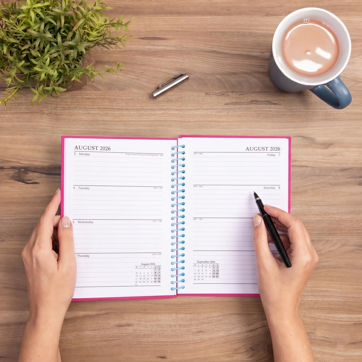 Academisch dagboek A5 weekplanner - spiraalgebonden middenjaarplanner - augustus 2026 tot juli 2027 - ShopVlot
