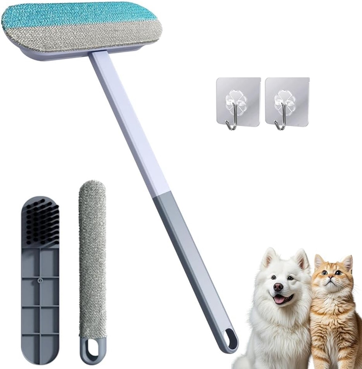 RCIDOS Pet Hair Remover 4 in 1 Cat Dog Hair Remover Multifunctional Pet Hair Remover Brush Long Handle Wet Dry Use for - ShopVlot