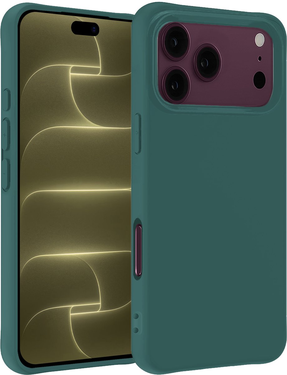 Hoesje - Geschikt voor Apple iPhone 18 Pro Max - Sterk & Shockproof - Hoes Cover - Siliconen Case - Telefoonhoesjes - Donkergroen
