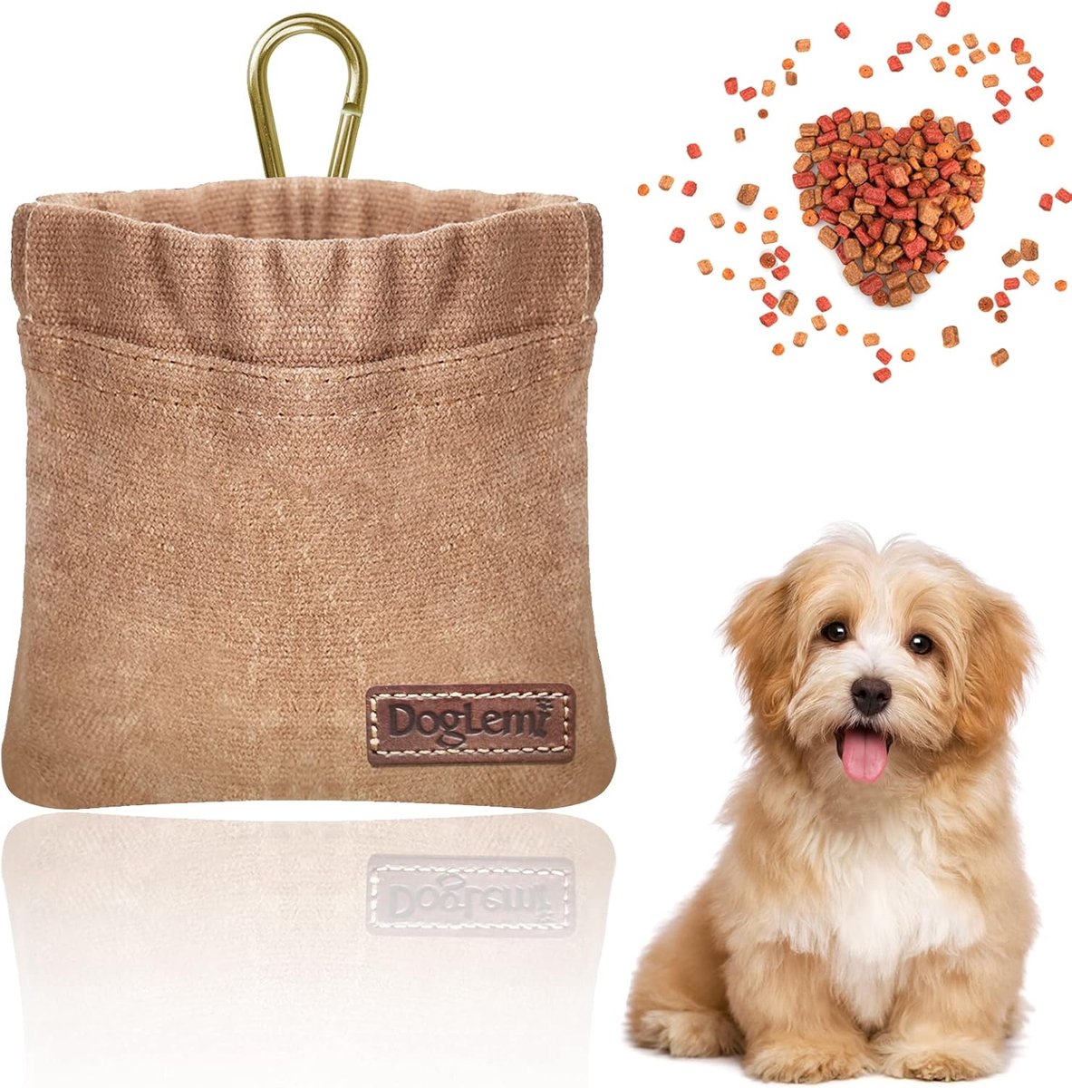 SnelShoppen - Handige Dog Treat Bag voor Honden - Handsfree Mini Snackzak met Net Sluiting en Carabiner - Perfect voor Puppy Training en Wandelen - Co