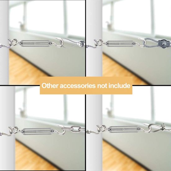 CHRORINE 5 Pcs Turnbuckle Wire Tensioner M5 Adjustable Turnbuckle Stainless Steel Hook Eye Rope Cable Tension - ShopVlot — afbeelding 4