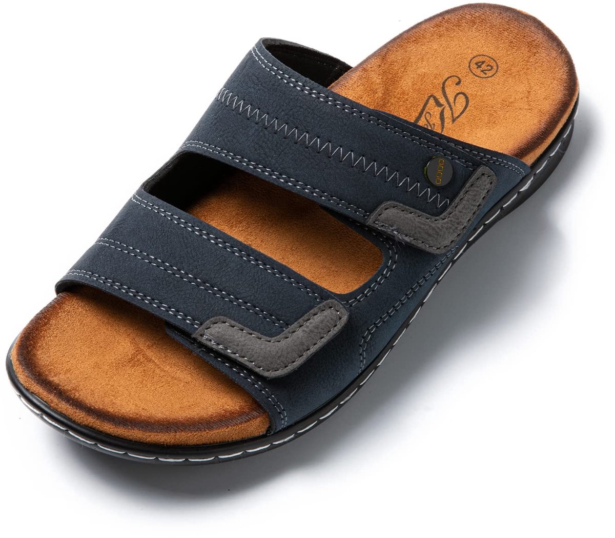 Zomersandalen heren 43 EU - zacht kunstleer - slipvaste rubberen zool - ideaal voor strand - ShopVlot