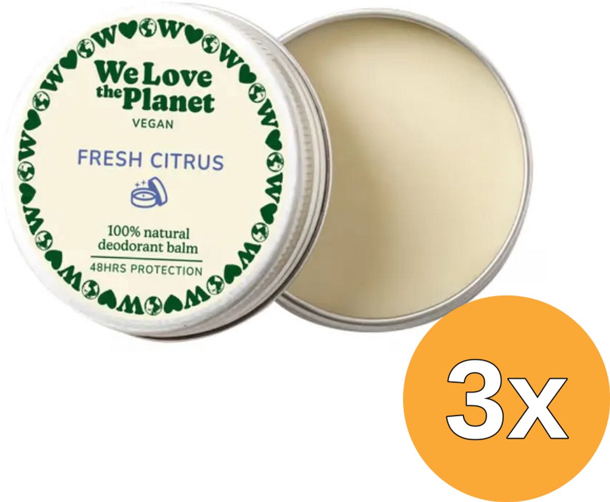 3x We Love The Planet Deodorant Balm - Fresh Citrus (Vegan) (35 gr)