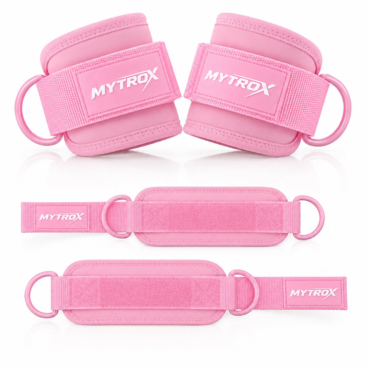 Mytrox 2 Stuks Ankle Strap Fitness – Enkelband Fitness – Geschikt voor lateral raise - Ankle Cuff Straps voor Kabelmachine – Roze