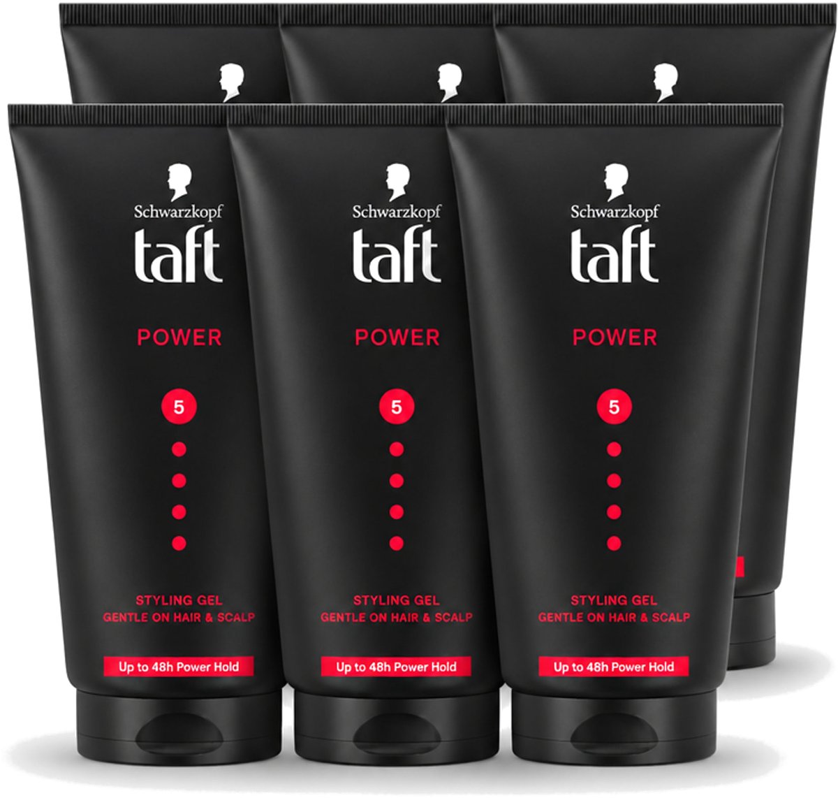 6 x Taft - Power 5 - Styling Gel - Sterke hold voor elke stijl - 150 ml - Voordeelverpakking - 6 stuks