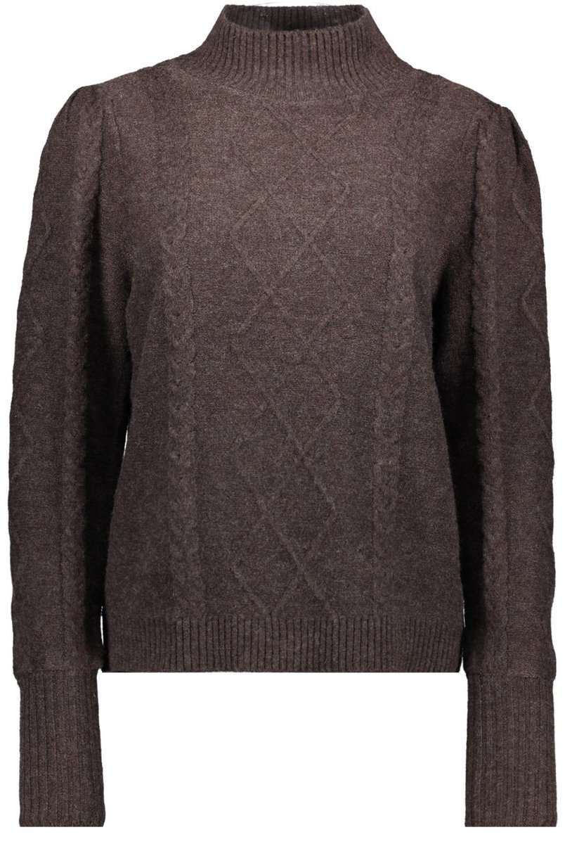 NED Trui Lindas Ls Rml Fine Knit Melange 26w U322 03 696 Ganache Brown Dames Maat - M