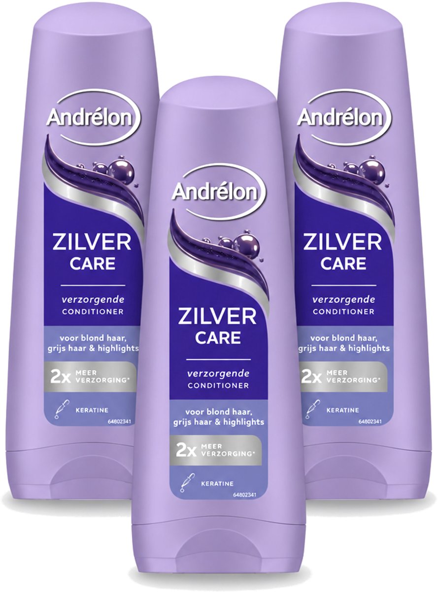 3 x Andrélon – Conditioner – Zilver Care – 200 ml - Voordeelverpakking - 3 stuks