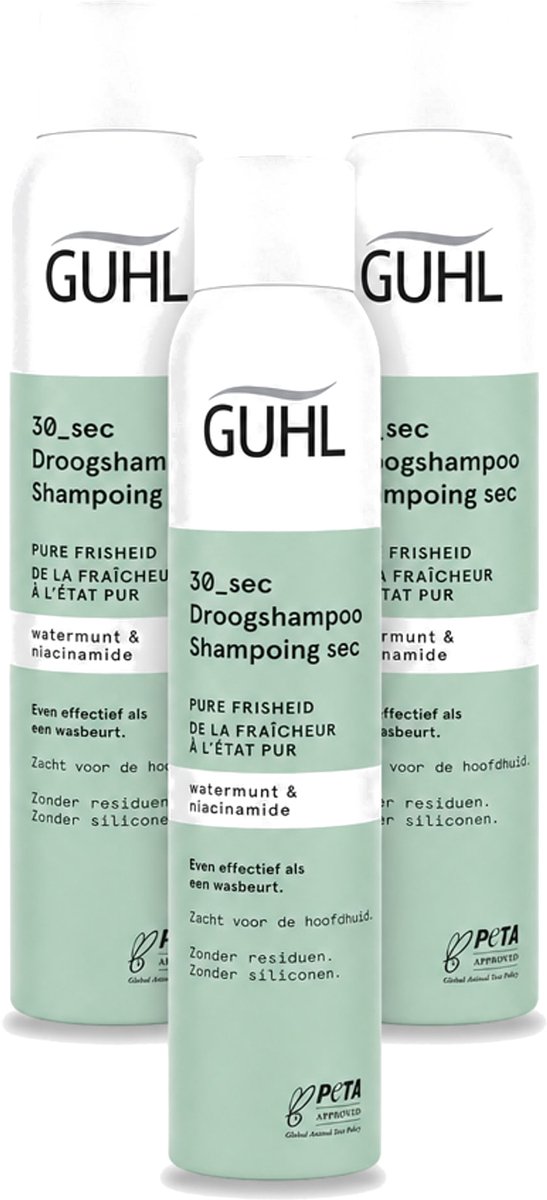 3 x Guhl – Droogshampoo – Pure Frisheid 30 sec – 200 ml - Voordeelverpakking - 3 stuks