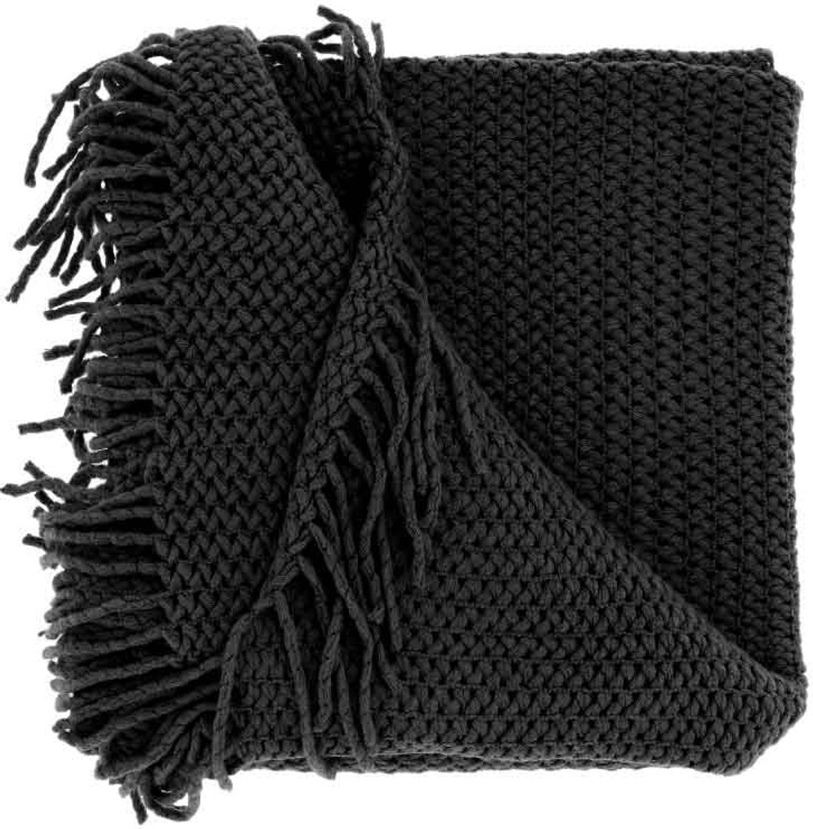 Unique Living Plaid Kos Black - 127x152cm Zwart
