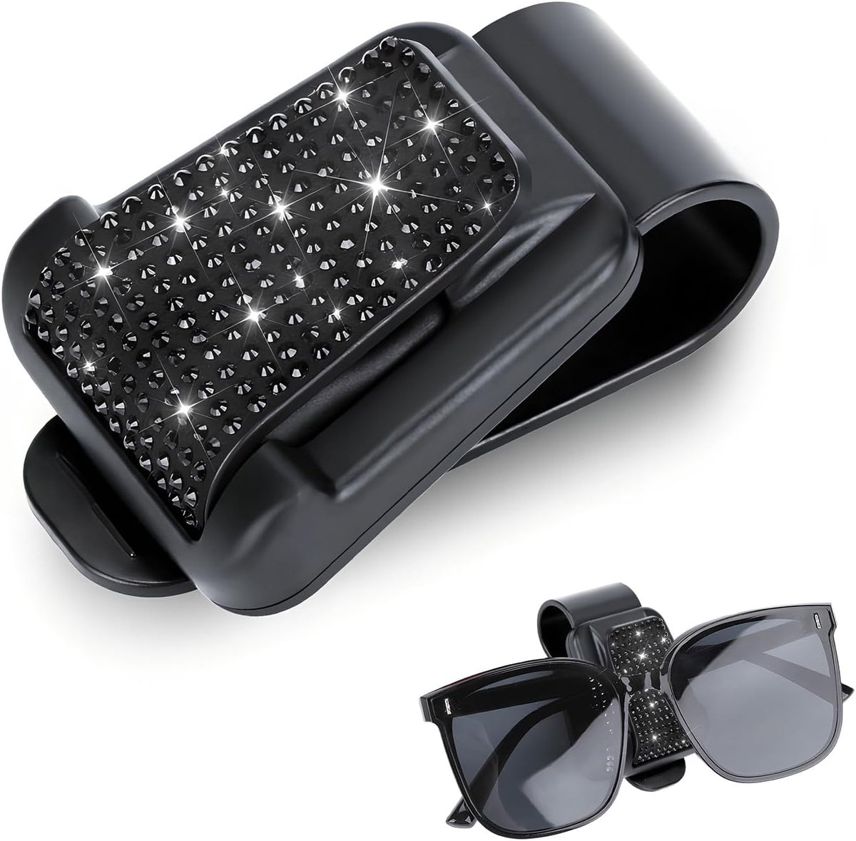 Zonnebrilhouder met rhinestone - ABS autoglazenhouder - Elegant design - Veilig opbergen in de auto - ShopVlot