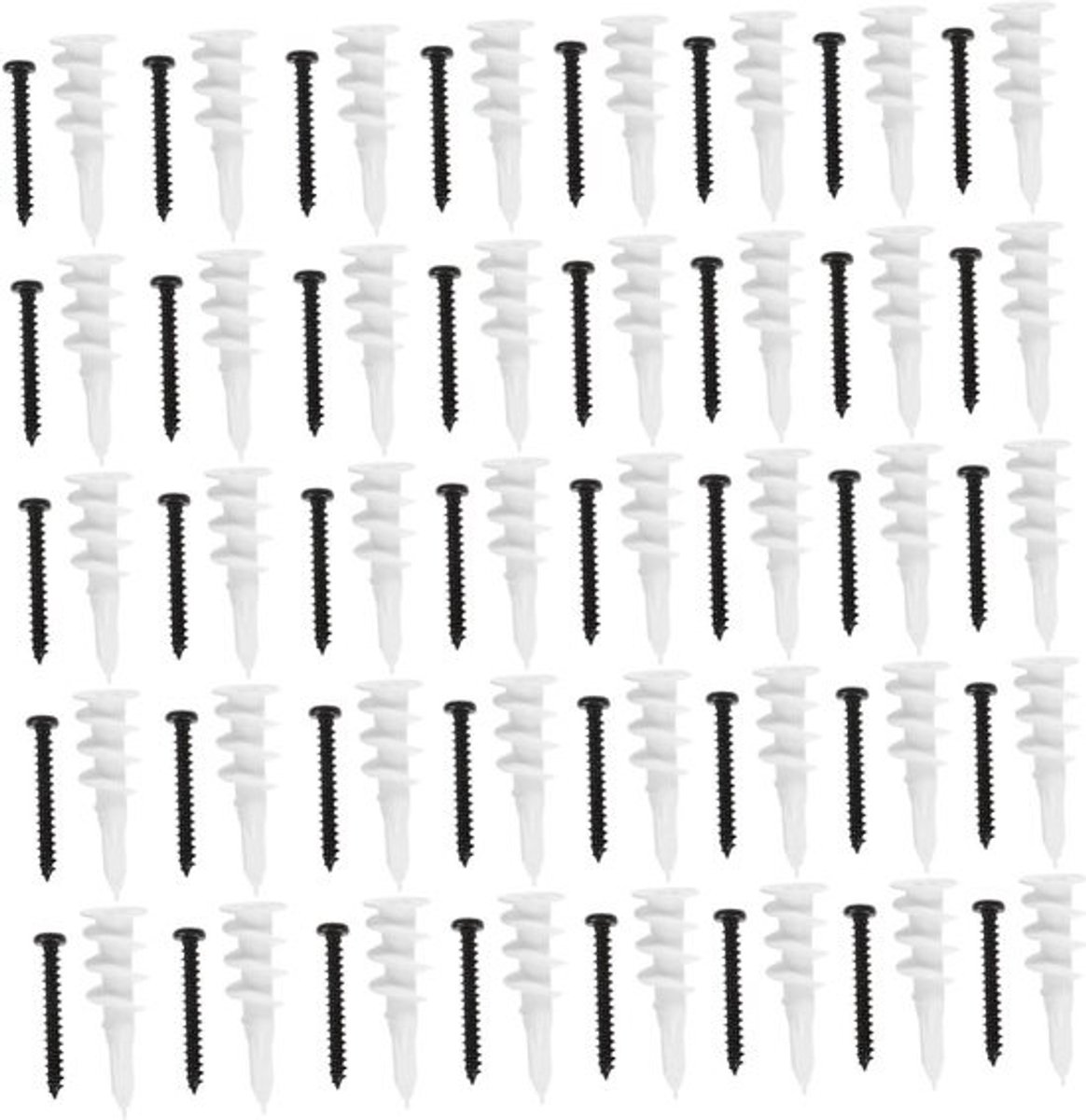 Expansieschroeven - Hollewandpluggen - Voor zelfmontage - Zelfborend - 100 stuks - Wit