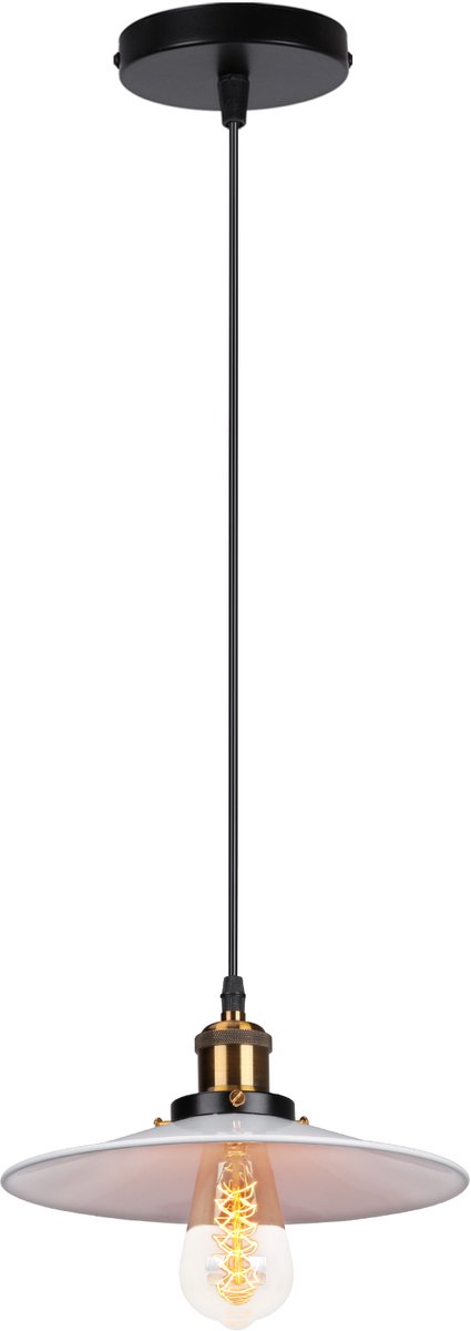 Industriële Hanglamp Slaapkamer E27 Kroonluchter Retro 22cm Plafondlamp voor Woonkamer Wit