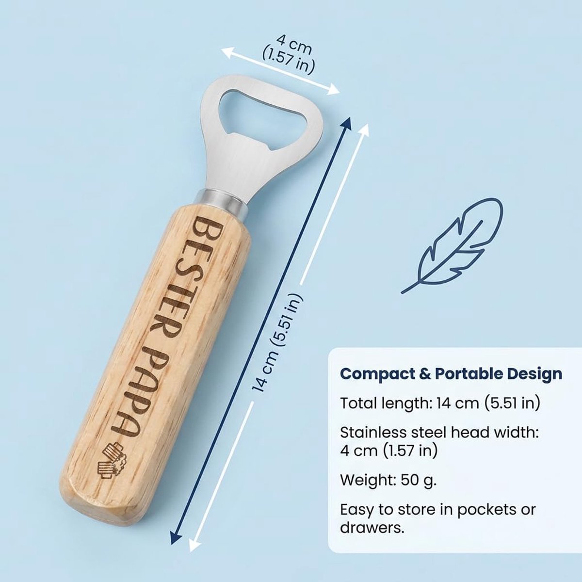 1 stuk flesopener hout bieropener beste papa cadeau vaderdagcadeau opa verjaardagscadeau voor papa geschenken voor - ShopVlot