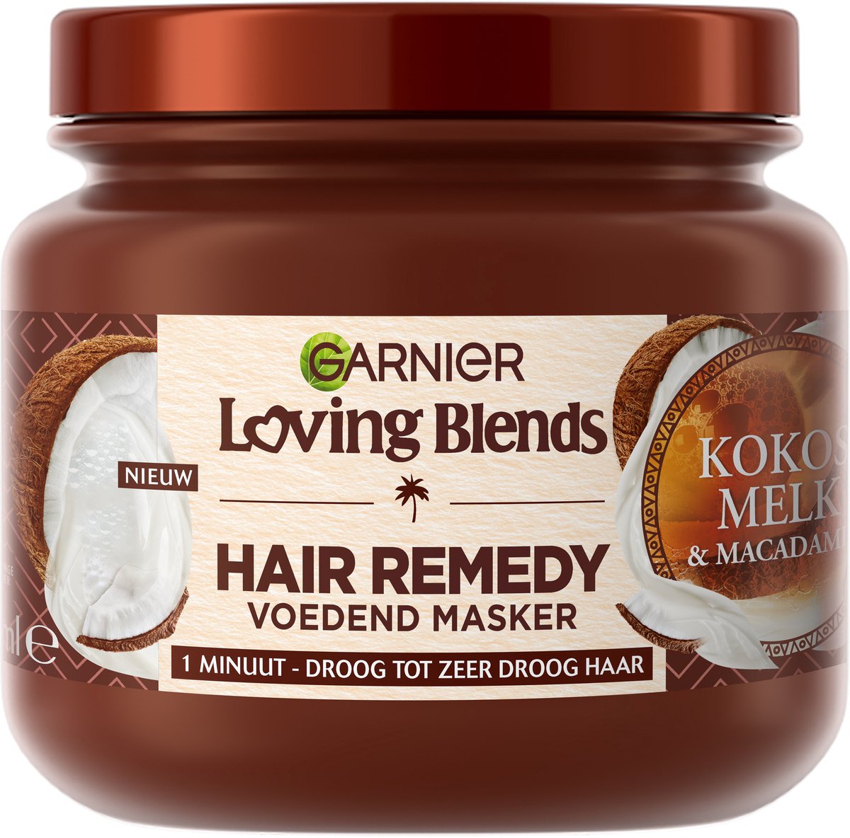 Bol.com Garnier Loving Blends - Masker - Kokosmelk & Macadamia - Normaal tot Droog haar - 340 ml aanbieding