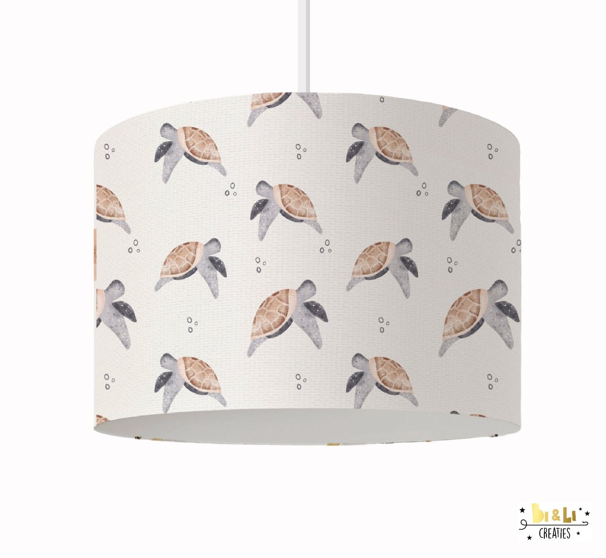 Hanglamp Schildpadjes-verlichting-kinderkamer decoratie-bosdieren-beer-bos-incl pendel-kinderkameraccessoires