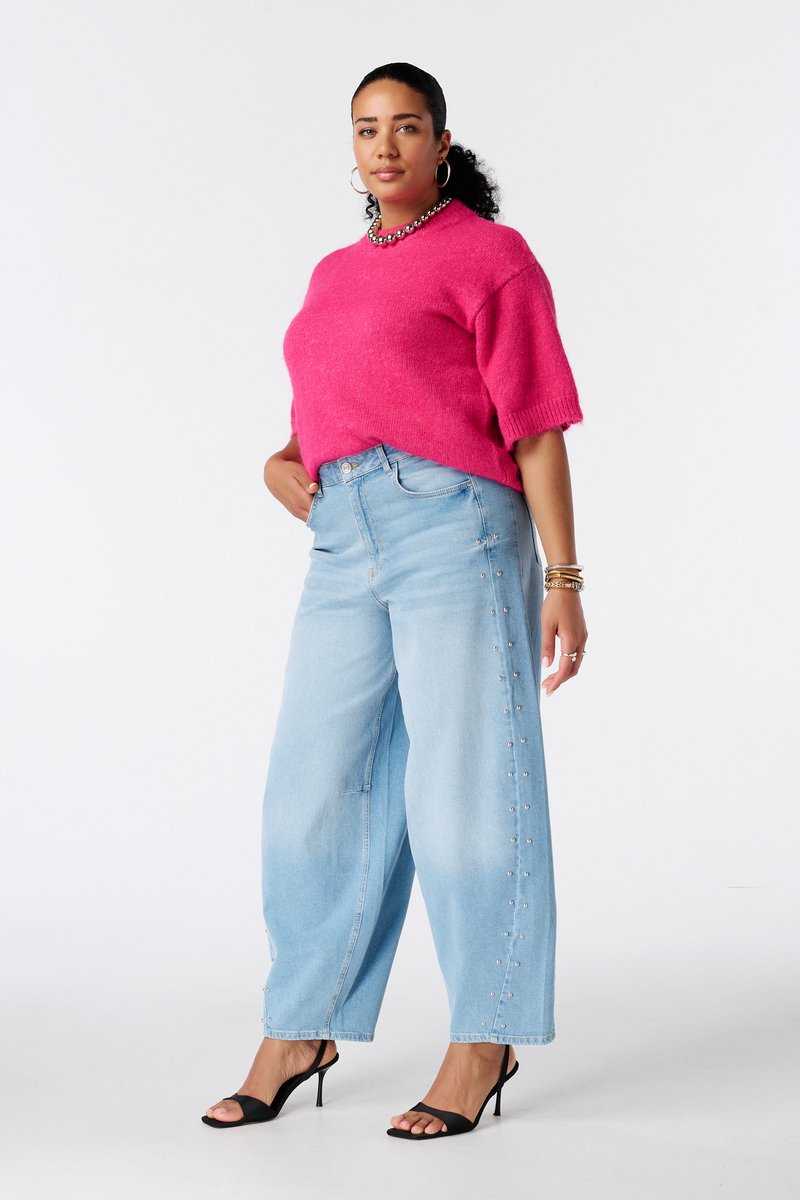 MS Mode Jeans Barrel jeans met studs
