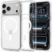 Spigen Hoesje Geschikt voor Apple iPhone 18 Pro / 17 Pro - Ultra Hybrid MagFit Case - Compatibel met MagSafe / Qi2 - Back Cover Clear Wit