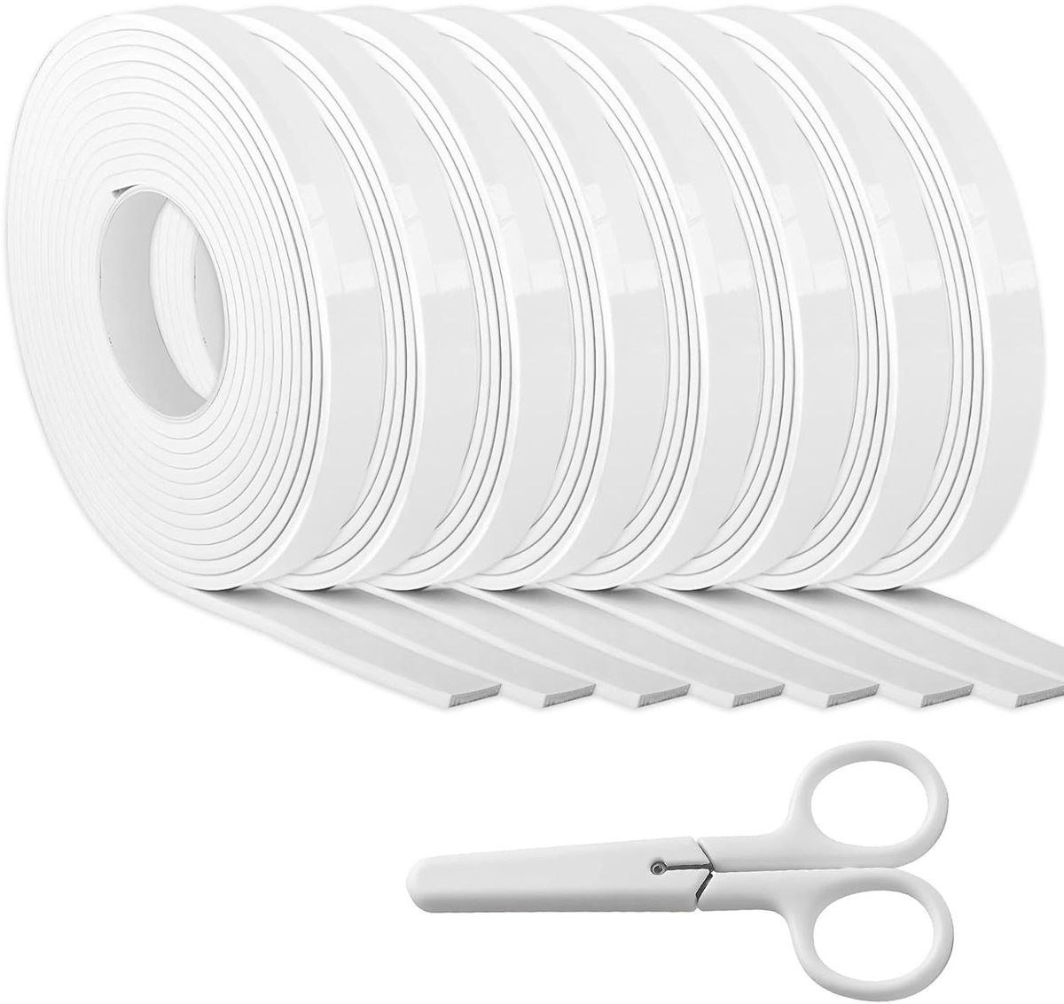 Zelfklevende afdichtingstape 10 mm x 2 mm - Wit schuim - Geluiddempend - Ideaal voor ramen en deuren - ShopVlot