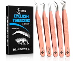 YSCARE Tweezers Set, 5-Piece Precision Tweezers Made of Stainless Steel, Perfect Precision for Eyebrow Removal, Facial - ShopVlot