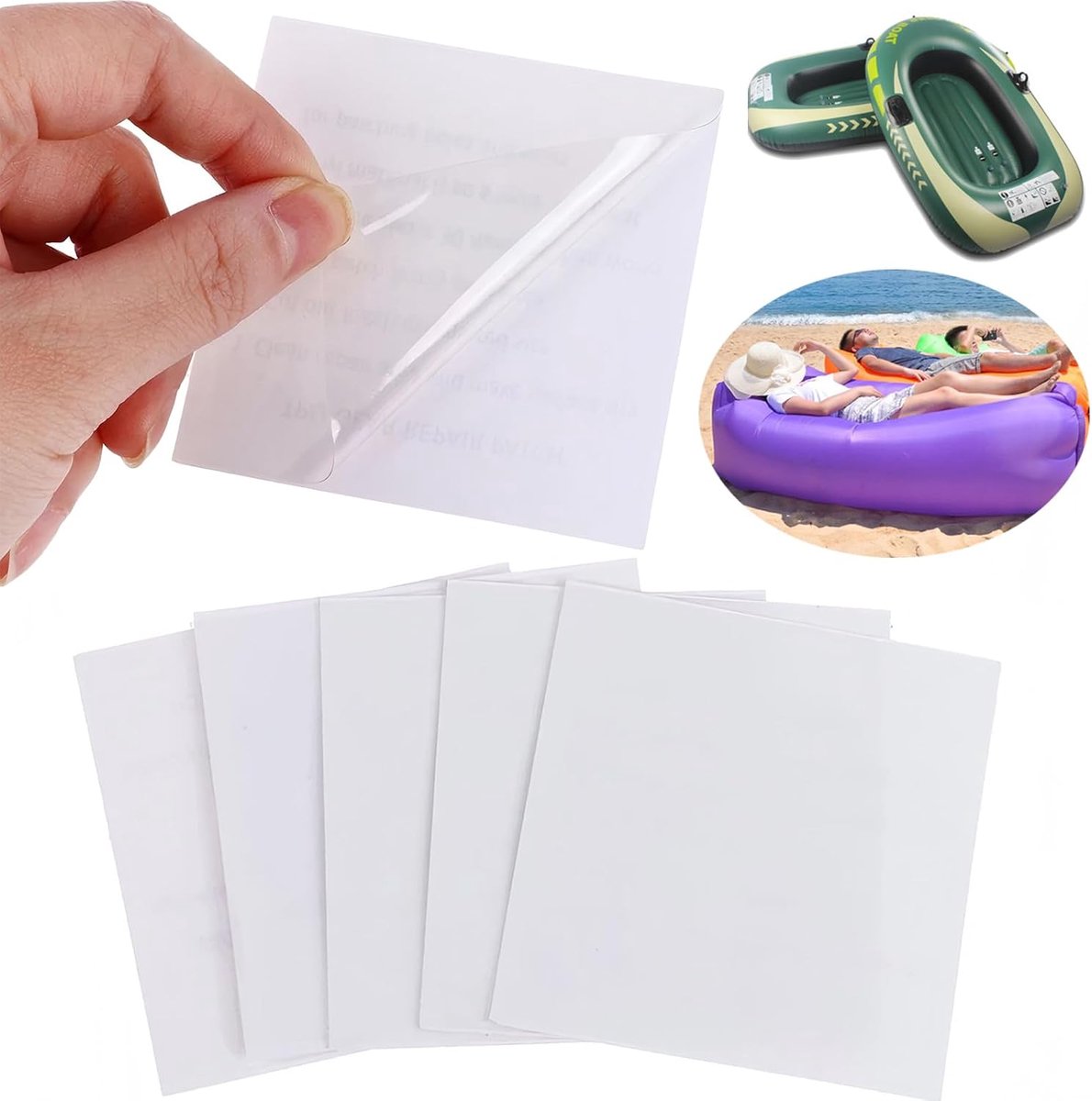 Self Adhesive Pool Repair Kit for Intex for Lay-z Juice, 6 Pieces, TPU Waterproof Overhead Pool Repair Kit, Inflatable - ShopVlot