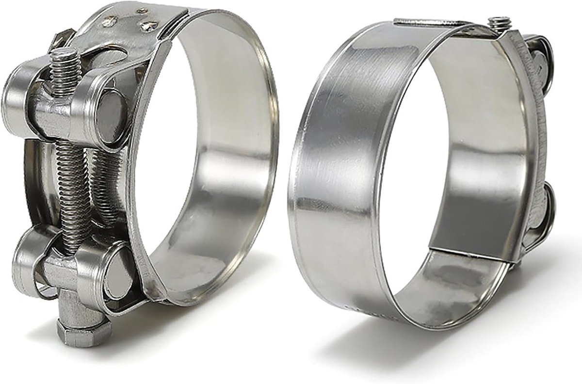 Stainless Steel 304 Hose Clamps, Robust Exhaust Clamp, Durable, Robust for Pipes, Automobiles, Industrial Applications - ShopVlot