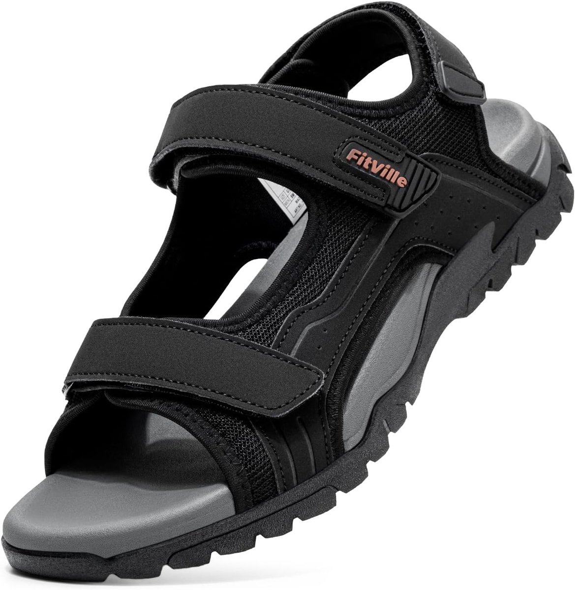 Fitville Sandals Men Wide Outdoor Sandals Comfortable Trekking Sandals With Closure Breathable Sandals Summer Walking - ShopVlot