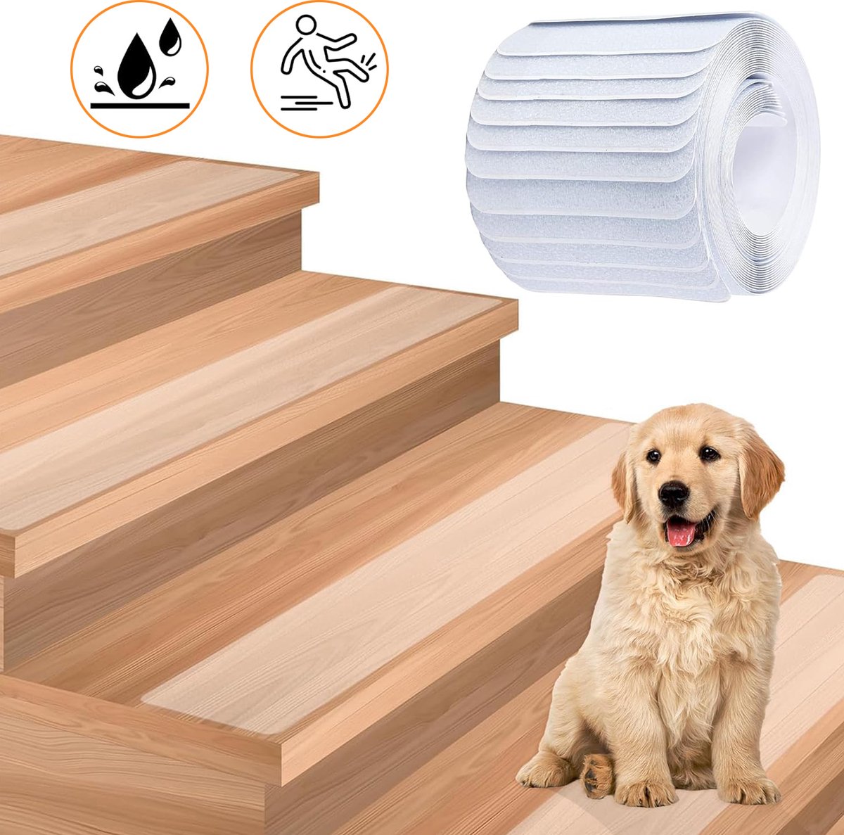 Transparante Traptreden - Antislip-Traptreden - Set Van 15 Voorgesneden Antislip-Griptapes - Zelfklevende Trapmatten