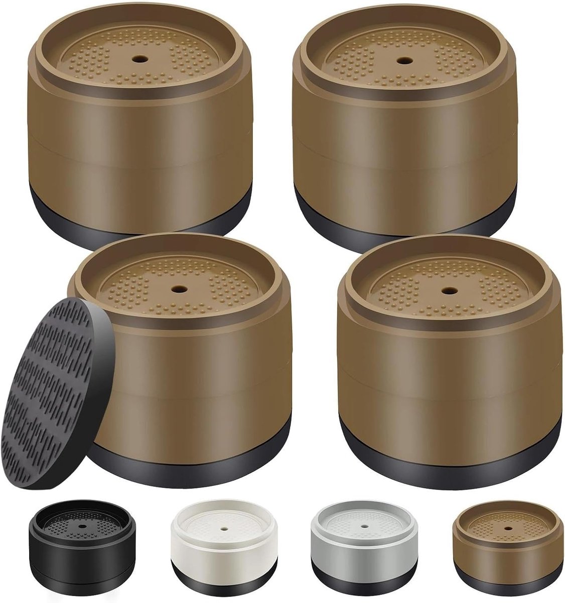 8 stuks meubelpoten Ø 57 mm, stapelbare tafelpoten, zwart, antislip meubelstandaard voor tafel, stoel, bank en kast - ShopVlot