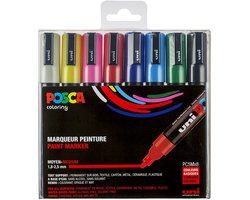 POSCA Paintmarker PC-5M - 1,8 - 2,5 mm - Uni Mitsubishi Pencil - etui van 8 stuks in basiskleuren