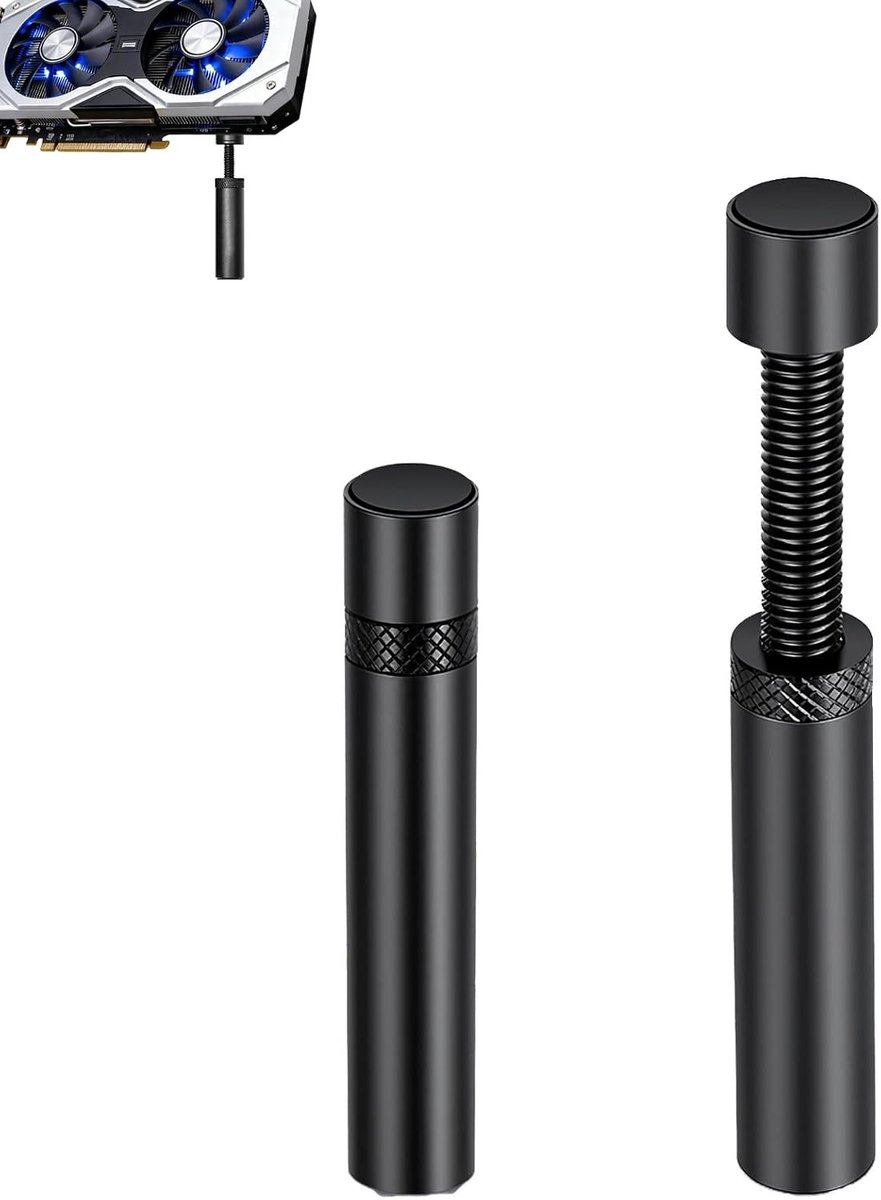 Verstelbare GPU Steun voor Grafische Kaarten, Aluminium Ondersteuning met Magnetische Stabiliteit, Ideaal voor Video Kaart Montage (Schalingsbereik: 74mm-120mm)